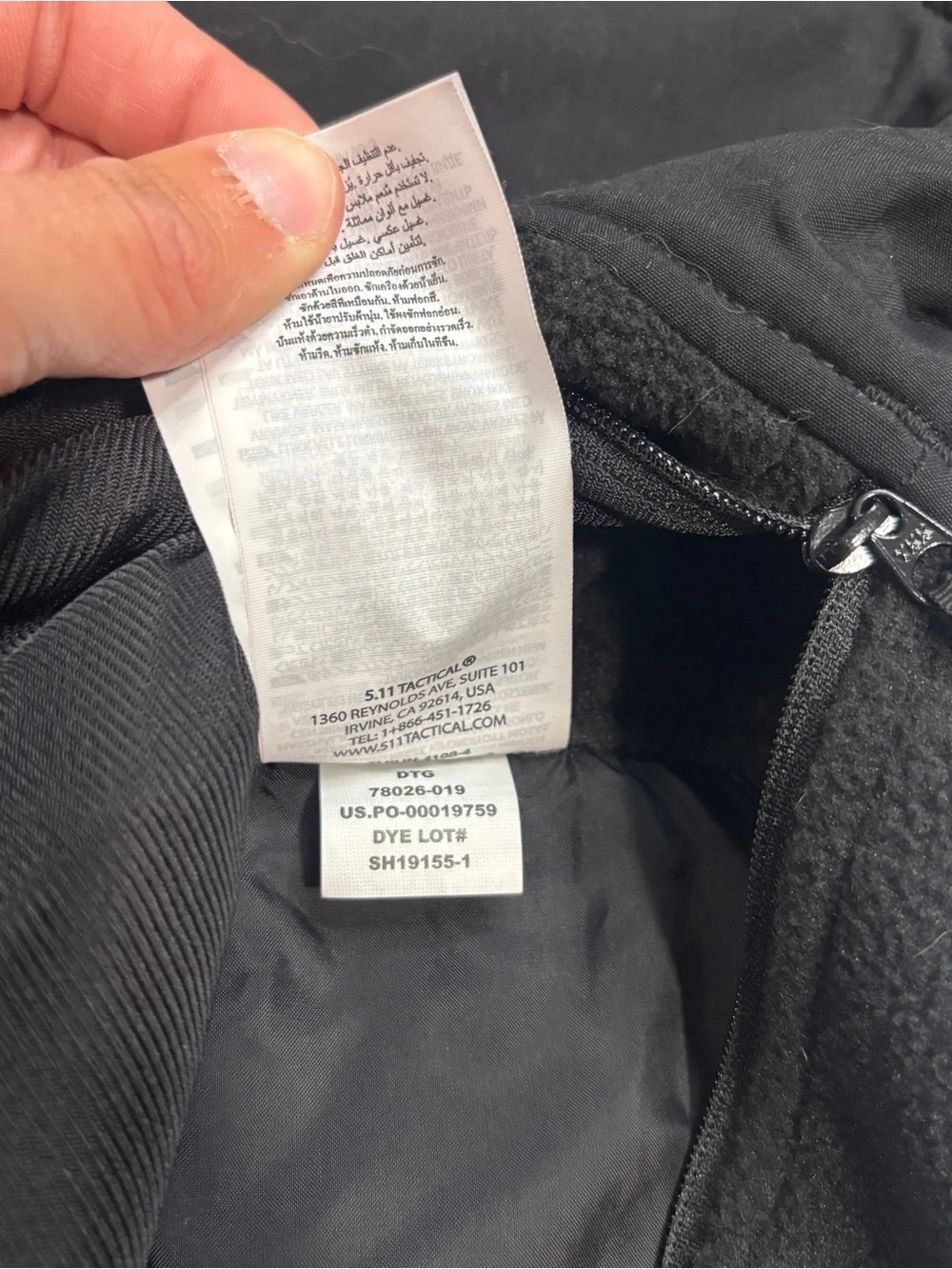 5.11 Tactical Mens Fleece Jacket Regular Black Full Zip Utility Large